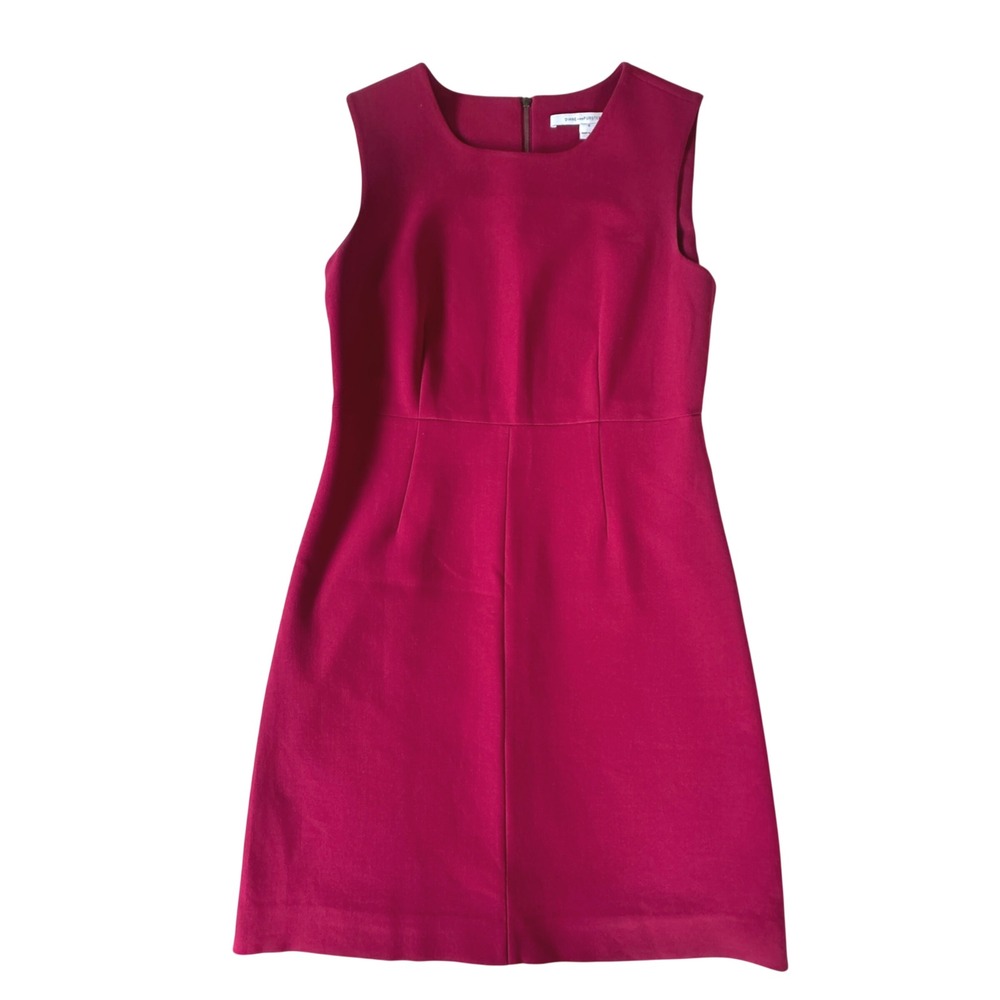 Diane von Furstenberg Magenta Pink Sleeveless Sheath Dress Size 6 Back Zip - Picture 2 of 5